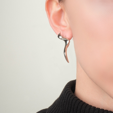 Серьги из серебра ассиметричные