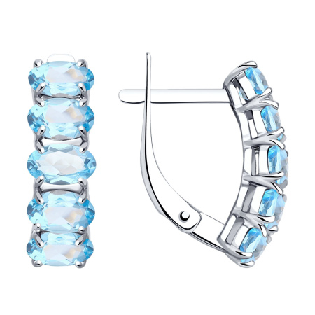 Серебряные серьги с топазами