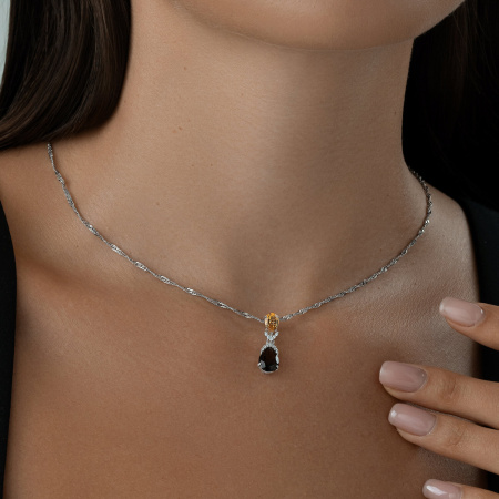 Подвеска из серебра с раухтопазом