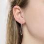 Серьги конго из серебра с алмазной гранью 3,5 см