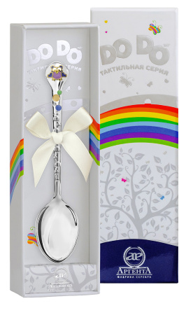 Ложка детская DO-DO «Совенок» частичная позолота с эмалью