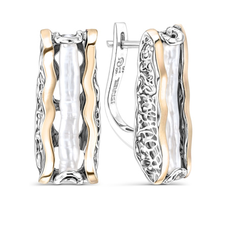 Серьги из серебра с жемчугом Барокко