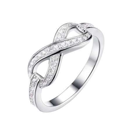 Серебряное кольцо с фианитами «Бесконечность»