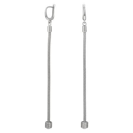Серьги из серебра с фианитами