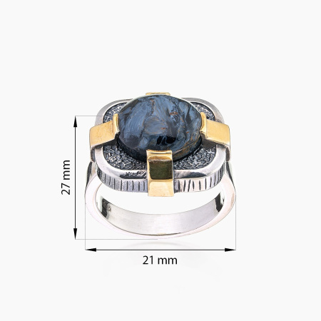 Кольцо из серебра с камнем питерсит