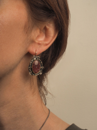 Серебряные серьги с турмалином