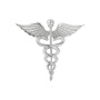 Серебряная брошь «Кадуцей» подарок врачу