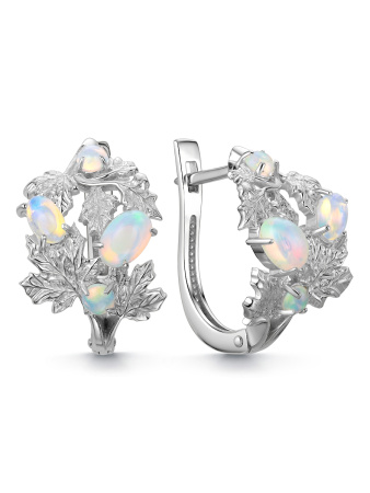 Серьги из серебра с опалом