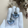 Серьги из серебра с перунитом «Озеро надежды»