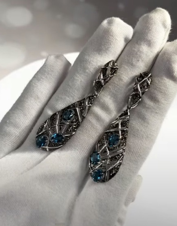 Серьги из серебра с топазами london