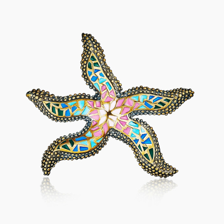 Серебряная брошь «Морская Звезда»