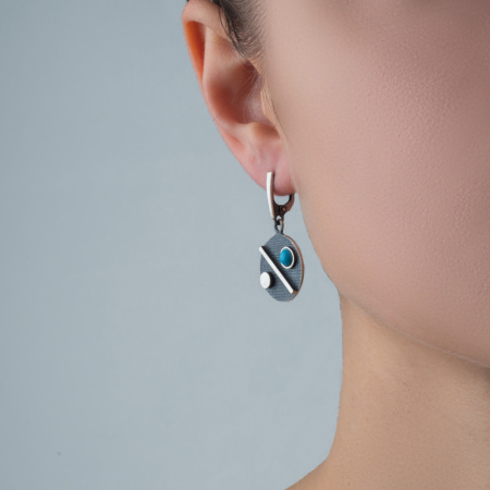 Серебряные серьги с бирюзой