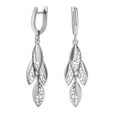 Серьги из серебра «Листья»