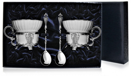 2 чашки чайные «Меценат» с ложками