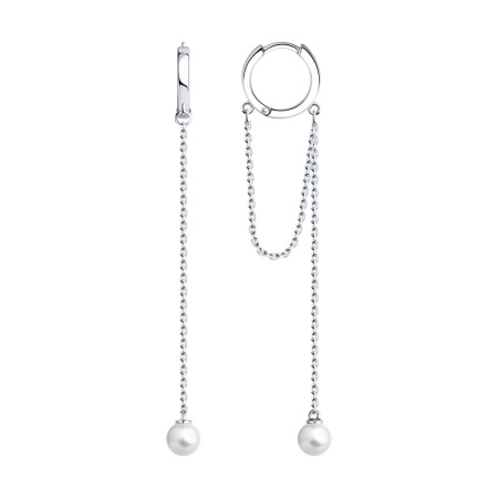 Серьги из серебра с керамическими вставками