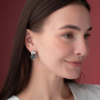 Серьги из серебра с фианитом «Кувшинка»