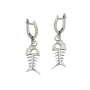 Серебряные серьги «Фиша» скелет рыба