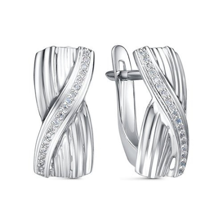 Серьги из серебра с фианитами