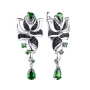 Серебряные серьги с нанокристаллами и фианитами «Мистический цветок»