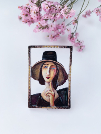 Серебряная брошь «Модильяни»