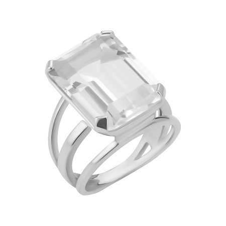 Серебряное кольцо с горным хрусталем