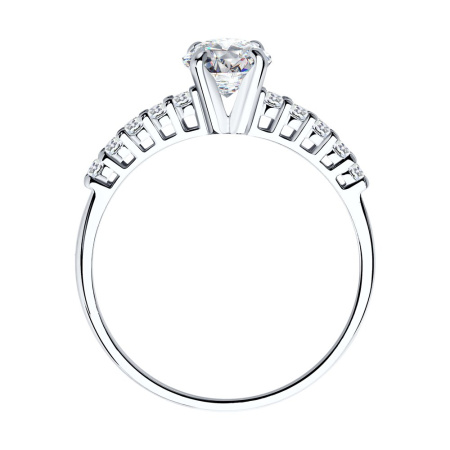 Кольцо из серебра с фианитами