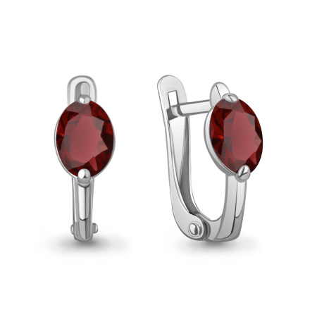 Серебряные серьги с гранатом