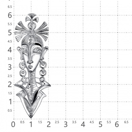 Серебряная брошь «Гостья из Будущего»