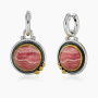 Серьги из серебра с камнем родохрозит