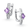 Серьги из серебра с аметистом и бриллиантами