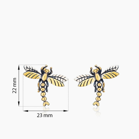 Серебряные серьги «Стрекозы»