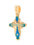 Крест серебряный с фианитами и эмалью
