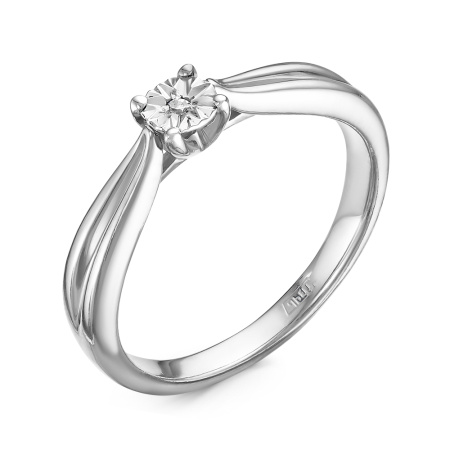 Серебряное кольцо с бриллиантом