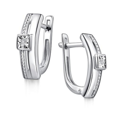 Серьги из серебра с бриллиантом