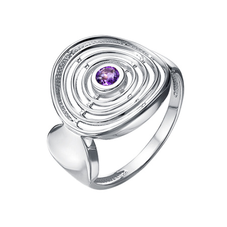 Кольцо из серебра с аметистом