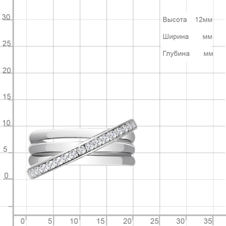 Кольцо из серебра с фианитами