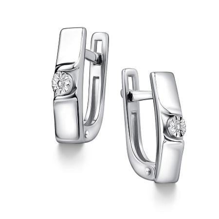 Серьги из серебра с бриллиантами