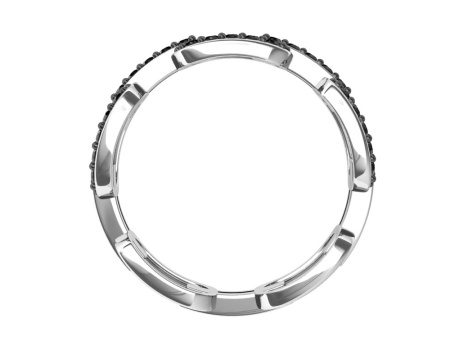 Серебряное кольцо с чёрными фианитами