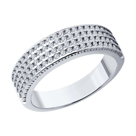 Кольцо из серебра с фианитами