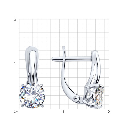 Серьги из серебра с фианитами