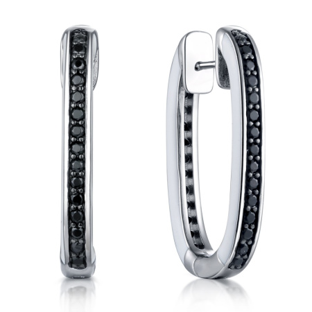 Серебряные серьги с эмалью и шпинелью