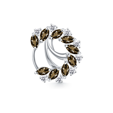 Серебряная подвеска с раухтопазами и фианитами