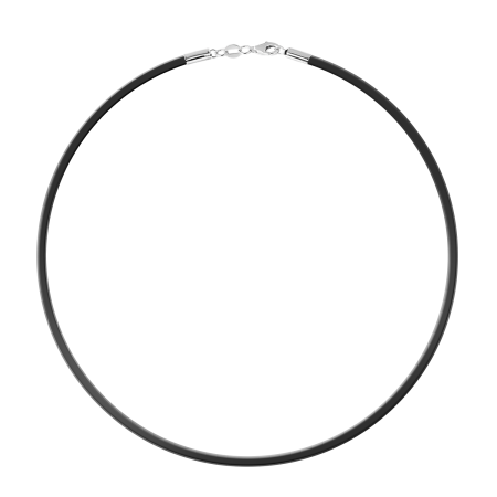 Шнурок каучуковый толстый с серебряной застежкой