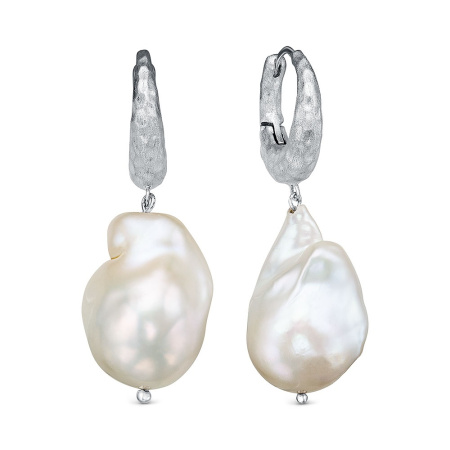 Серьги из серебра с жемчугом Барокко