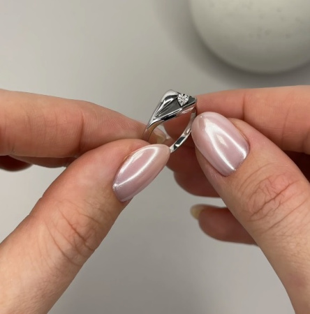 Серебряное кольцо с чернением и бриллиантом «Желание»