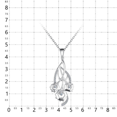 Подвеска из серебра с финитами «Цветы Цикуты»