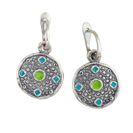 Серьги «Офелия» из серебра с эмалью