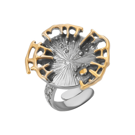 Кольцо из серебра с позолотой