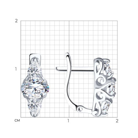 Серьги из серебра с фианитами SOKOLOV