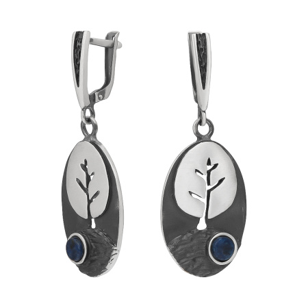 Серьги из серебра с лазуритом